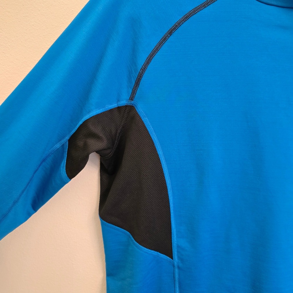 Nike Pro Dri-FIT Mens Blue Long Sleeve Mock Neck Fitted Compression Shirt Medium - Picture 5 of 8